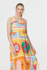 Orange | Patchwork Print Sleeveless Maxi Dress
