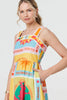 Orange | Patchwork Print Sleeveless Maxi Dress
