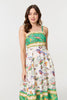 Green | Tropical Print Cami Strap Midi Dress
