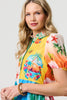 Green | Printed Puff Sleeve Short Shirt Dress
