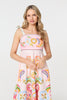 White | Paisley Print Tie Strap Sleeveless Midi Dress
