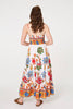 White | Tropical Print Sleeveless Maxi Sun Dress
