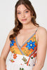 White | Tropical Print Sleeveless Maxi Sun Dress
