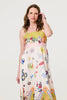 Pink | Printed A-Line Sleeveless Midi Dress
