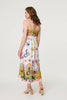 Pink | Printed A-Line Sleeveless Midi Dress

