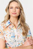 Orange | Floral Cut Out Tie Waist Midi Shirt Dress
