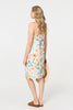Orange | Floral Cut Out Tie Waist Midi Shirt Dress
