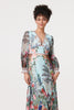 Green | Tropical Print Empire Waist Midi Dress
