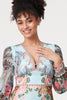 Green | Tropical Print Empire Waist Midi Dress
