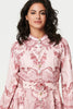 Pink | Printed Long Sleeve High Neck Midi Dress
