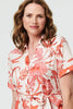 Pink | Printed Tie Waist Shirt Midi Dress
