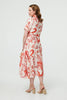 Pink | Printed Tie Waist Shirt Midi Dress
