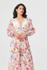 Pink | Floral Sheer Sleeve Empire Maxi Dress
