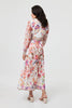 Pink | Floral Sheer Sleeve Empire Maxi Dress
