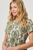 Green | Baroque Print Relaxed Knee Length Dress

