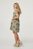Green | Baroque Print Relaxed Knee Length Dress

