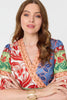 Orange | Printed 1/2 Sleeve V-Neck Midi Dress

