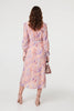Pink | Floral Embellished Midi Shirt Dress
