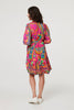 Pink | Printed Tie Waist Tiered Short Dress
