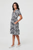 Navy | Printed Short Sleeve Mini Shirt Dress
