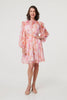 Pink | High Neck Semi Sheer Short Dress
