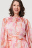 Pink | High Neck Semi Sheer Short Dress
