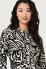 Black | Printed Long Sleeve Knee Length Dress

