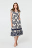 Navy | Floral Cap Sleeve Lace Midi Dress