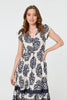 Navy | Floral Cap Sleeve Lace Midi Dress