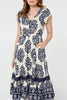 Navy | Floral Cap Sleeve Lace Midi Dress
