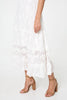 White | Lace 3/4 Sleeve Tiered Midi Dress
