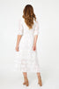 White | Lace 3/4 Sleeve Tiered Midi Dress
