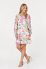 Pink | Floral Long Sleeve Tiered Short Dress
