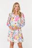 Pink | Floral Long Sleeve Tiered Short Dress
