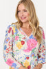 Pink | Floral Long Sleeve Tiered Short Dress
