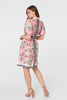 Pink | Border Print Tie Waist Short Dress
