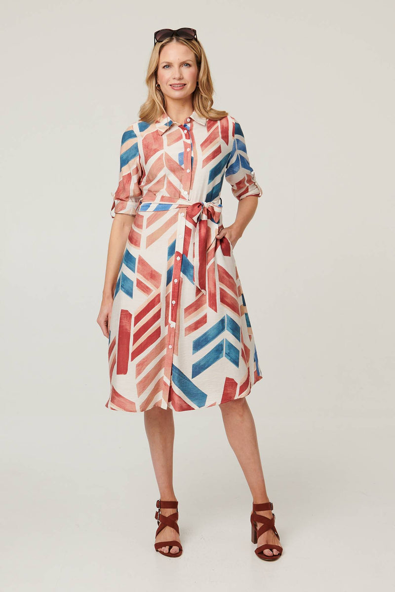 shirt dress midi uk Buy Love & Roses Ivory Geo Printed Belted Midi Shirt Dress from the Next UK online shop