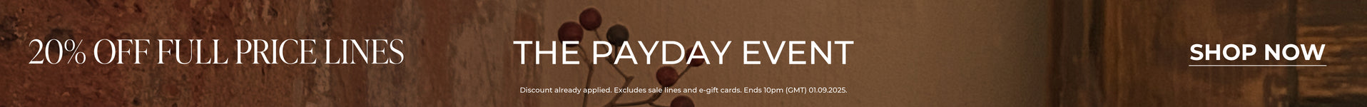The Payday Event: 20% Off Full Price