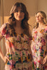 Pink | Brushstroke Floral V-Neck Smock Dress