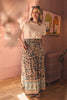 Navy | Floral Print High Waist Maxi Skirt : Model is 5'8