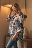 Blue | Polka Dot Oversized Tunic Blouse : Model is 5'8