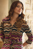 Purple | Chevron Print Tie Waist Midi Shirt Dress
