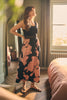 Black | Floral Lace Trim Sleeveless Maxi Dress : Model is 5'9
