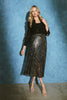 Black | Sparkly Striped Mesh Layer Midi Skirt : Model is 5'10