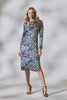 Blue | Animal Print Cut Out Detail Bodycon Midi Dress :  Model is 5'10