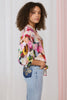 Blue | Floral Pocket Patch Straight Fit Jeans : Model is 5'8