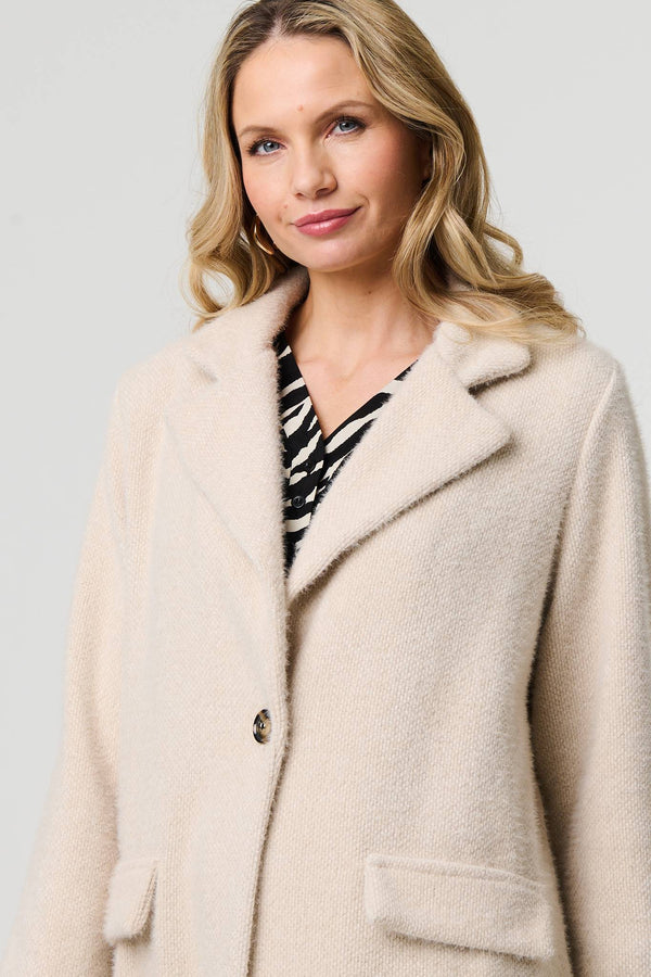 Beige | Soft Texture Pocket Detail Blazer Jacket
