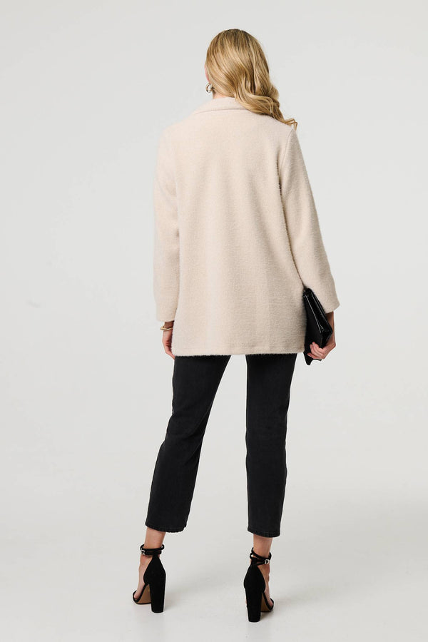 Beige | Soft Texture Pocket Detail Blazer Jacket

