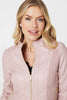 Pink | Zip Front Faux Leather Jacket