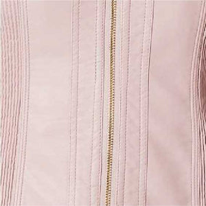 Pink | Zip Front Faux Leather Jacket